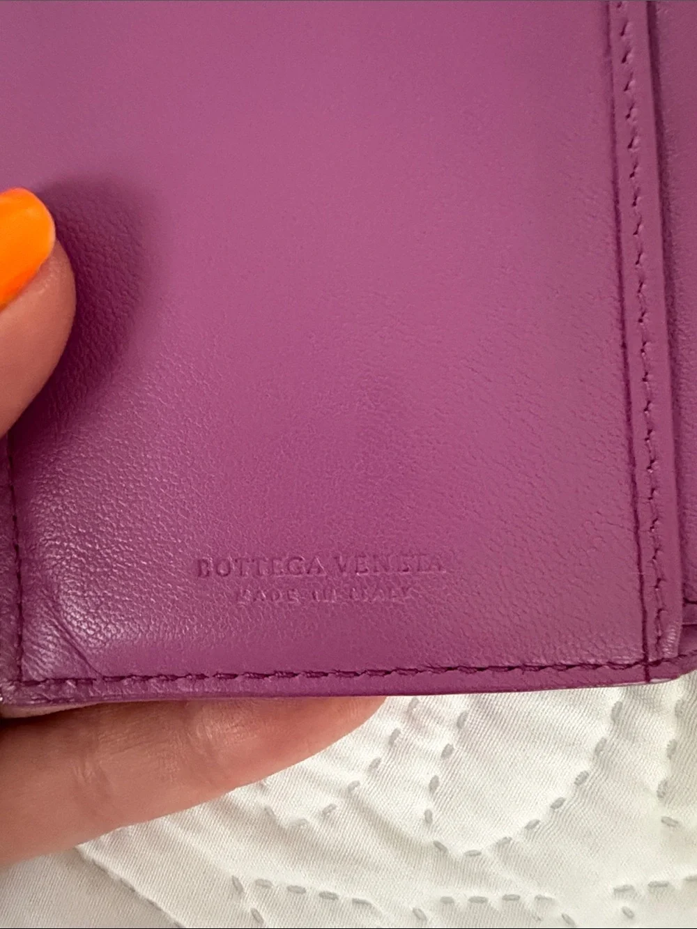 Bottega Veneta Intrecciato Fold-Over Wallet - Plum Purple